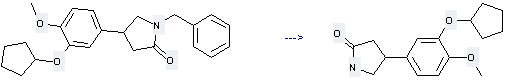 The Rolipram can be obtained by 1-Benzyl-4-(3-cyclopentyloxy-4-methoxy-phenyl)-pyrrolidin-2-one.